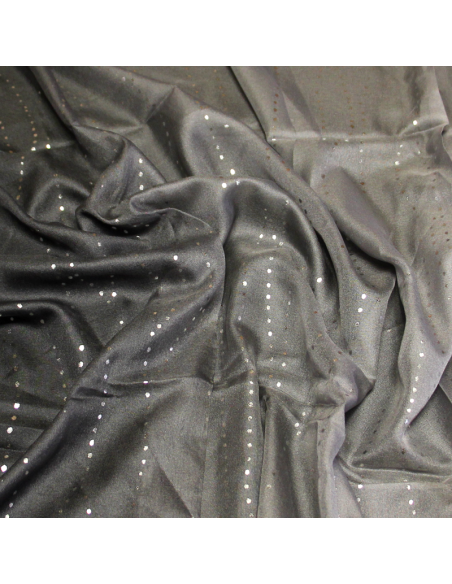Paréo - Pois argent sur dégradé de gris