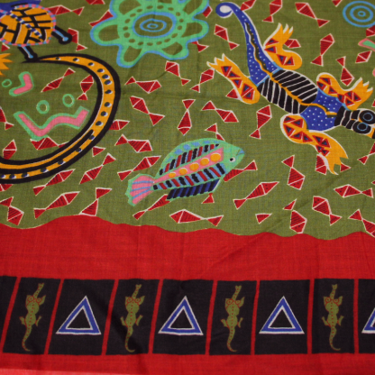 Paréo - Zaz rouge & kaki