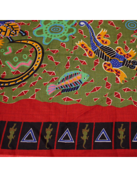 Paréo - Zaz rouge & kaki