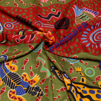 Paréo - Zaz rouge & kaki 2