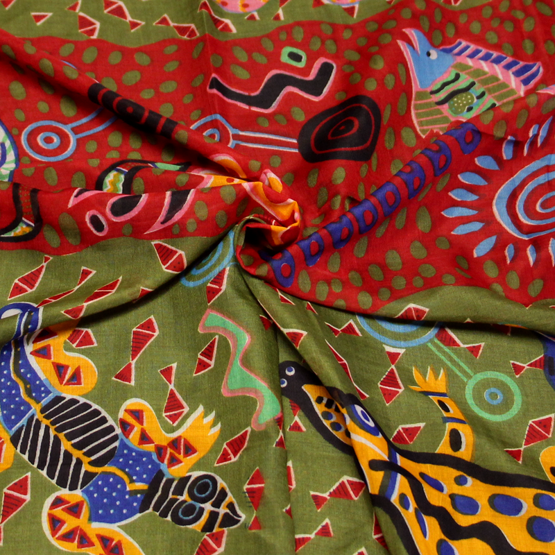 Paréo - Zaz rouge & kaki