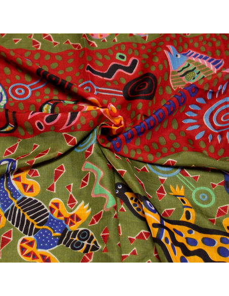 Paréo - Zaz rouge & kaki