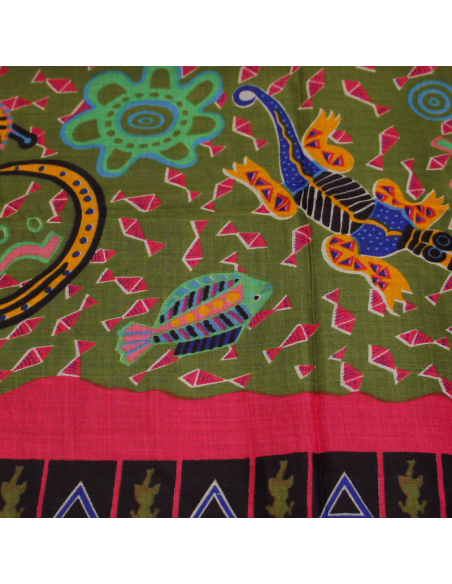 Paréo - Zaz rose & kaki