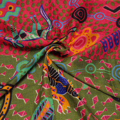 Paréo - Zaz rose & kaki 2