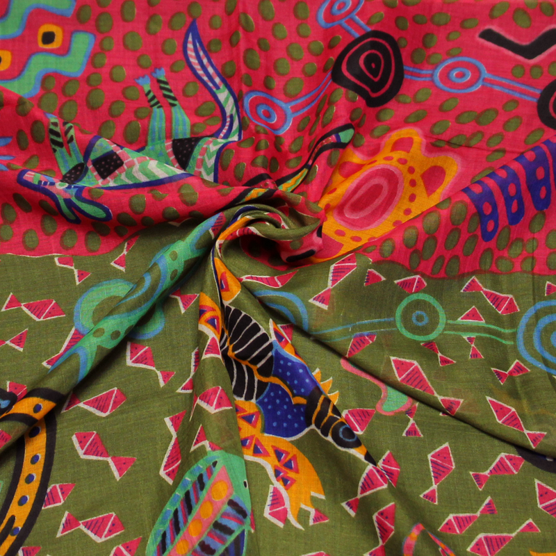 Paréo - Zaz rose & kaki