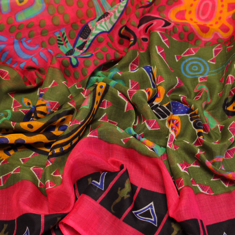 Paréo - Zaz rose & kaki