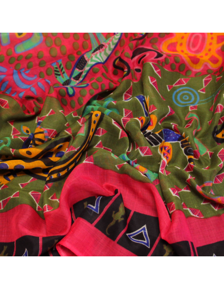 Paréo - Zaz rose & kaki