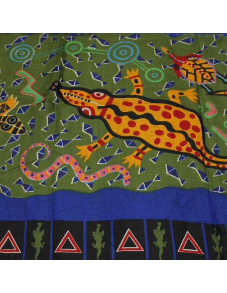 Paréo - Zaz bleu roi & kaki