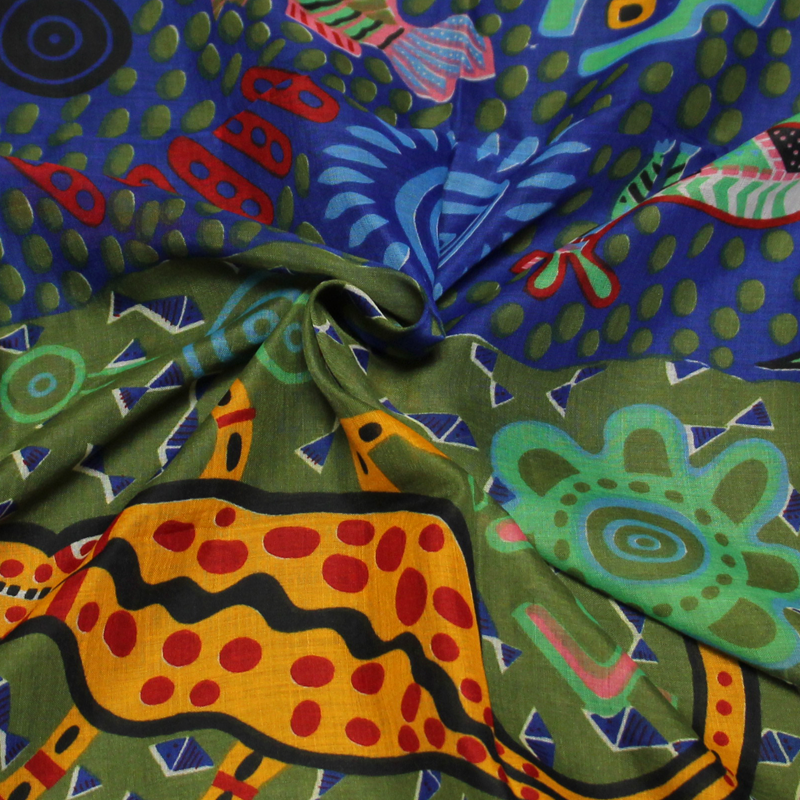 Paréo - Zaz bleu roi & kaki