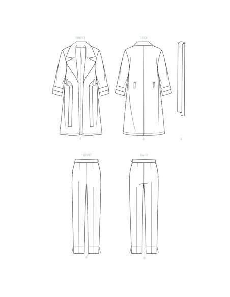 Patron KnowMe 2001.M1 - Manteau oversize et pantalon taille haute