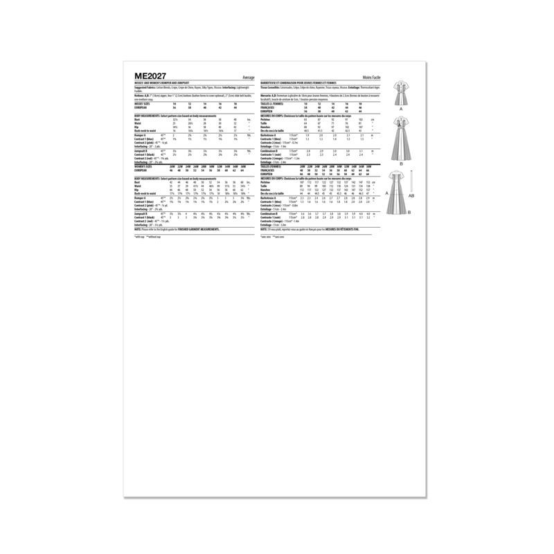 Patron KnowMe 2027.M1 - Combinaison et combishort