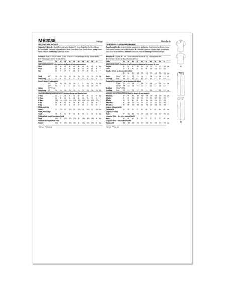 Patron KnowMe 2035.AA - Polo et pantalon pour hommes