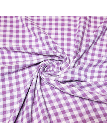Double gaze vichy double face 100% coton - Violet