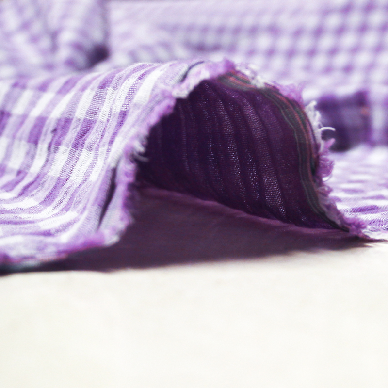 Double gaze vichy double face 100% coton - Violet