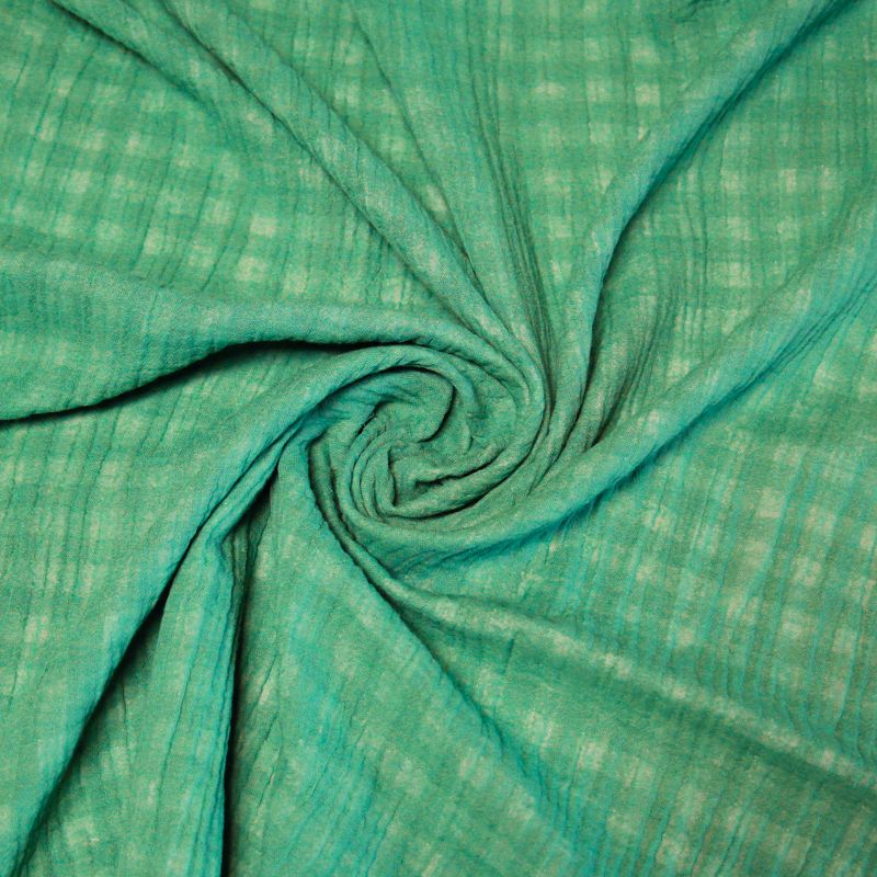 Double gaze vichy double face 100% coton - Vert