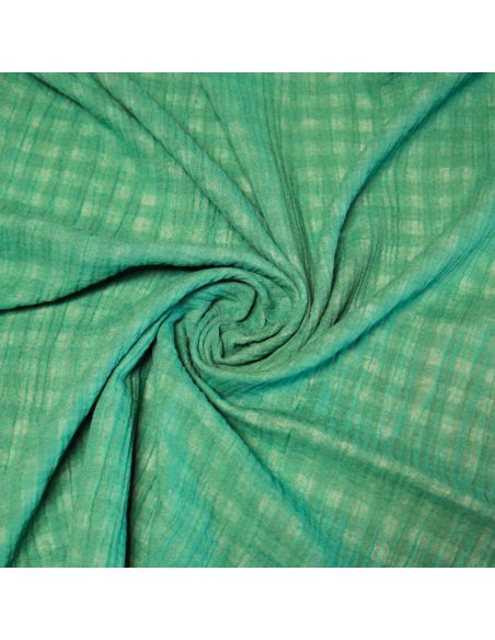Double gaze vichy double face 100% coton - Vert
