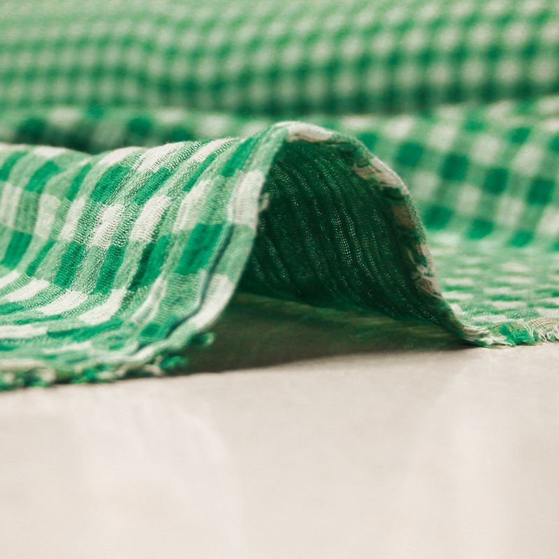 Double gaze vichy double face 100% coton - Vert