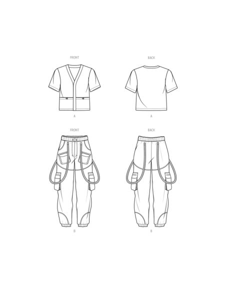 Patron KnowMe 2047.AA - Chemise et pantalon de jogging pour hommes