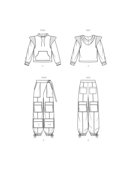 Patron KnowMe 2054.M1 - Sweatshirt et pantalons cargo