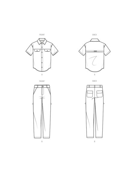 Patron KnowMe 2056.AA - Chemise et pantalons pour homme