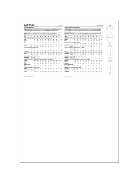 Patron KnowMe 2056.AA - Chemise et pantalons pour homme