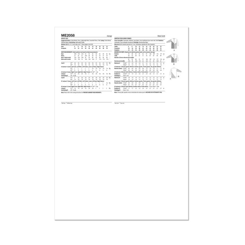 Patron KnowMe 2058.H5 - Manteau asymétrique