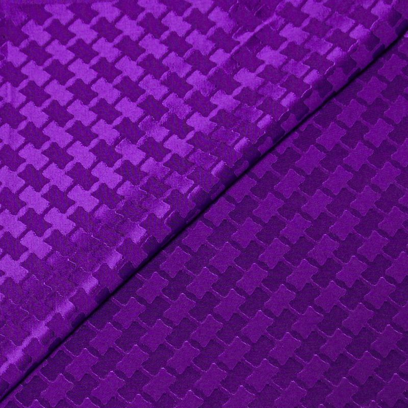Crêpe envers satin jacquard - Croisillons violet