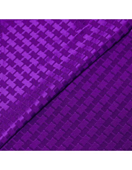 Crêpe envers satin jacquard - Croisillons violet