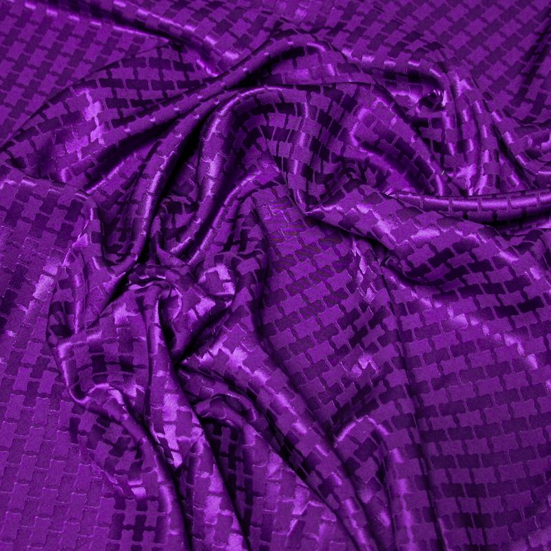 Crêpe envers satin jacquard - Croisillons violet