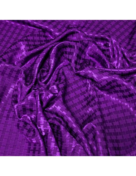Crêpe envers satin jacquard - Croisillons violet