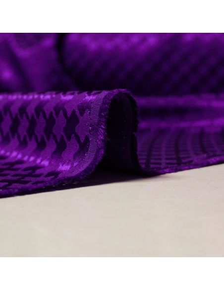Crêpe envers satin jacquard - Croisillons violet