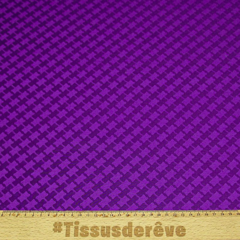 Crêpe envers satin jacquard - Croisillons violet