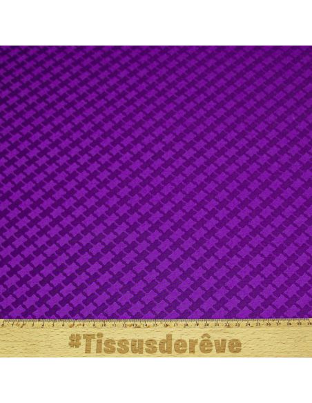 Crêpe envers satin jacquard - Croisillons violet