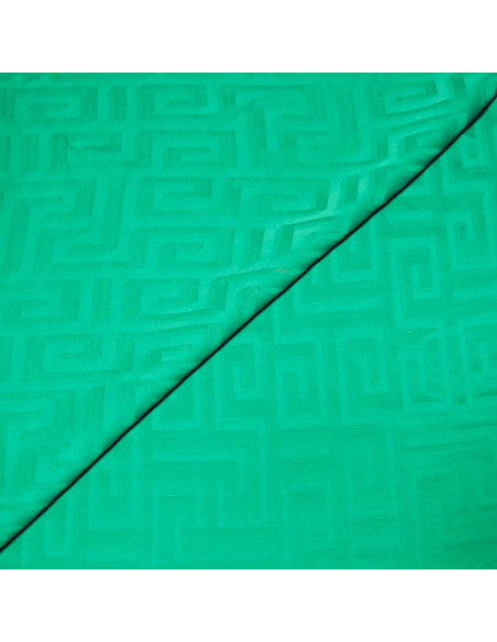 Crêpe envers satin jacquard - Labyrinthe vert
