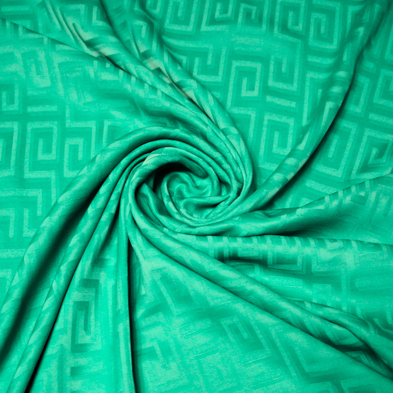 Crêpe envers satin jacquard - Labyrinthe vert