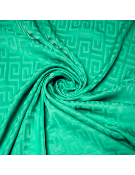 Crêpe envers satin jacquard - Labyrinthe vert