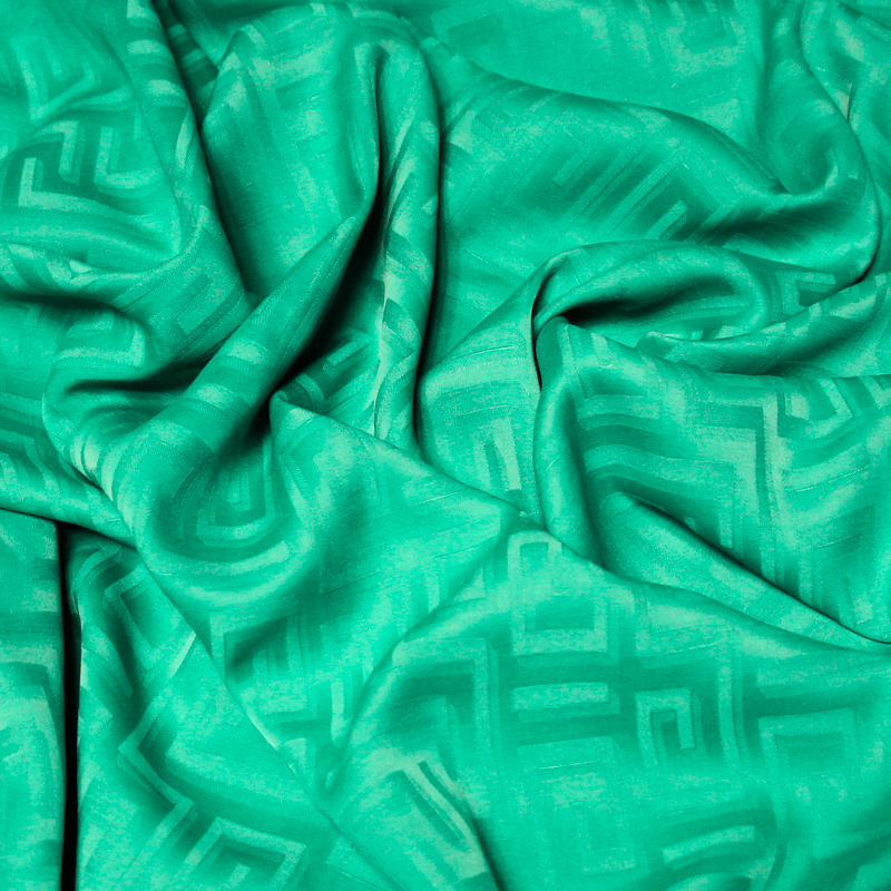 Crêpe envers satin jacquard - Labyrinthe vert