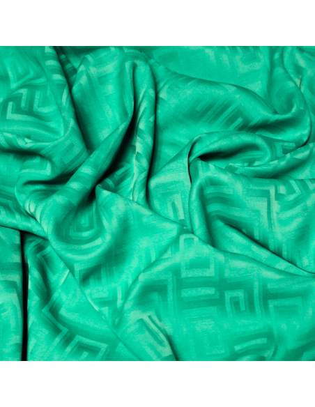 Crêpe envers satin jacquard - Labyrinthe vert