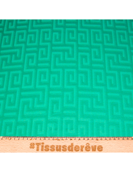 Crêpe envers satin jacquard - Labyrinthe vert