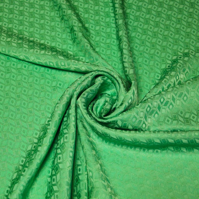 Crêpe envers satin jacquard - Géométrique vert