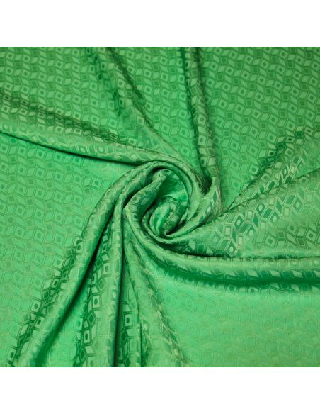 Crêpe envers satin jacquard - Géométrique vert