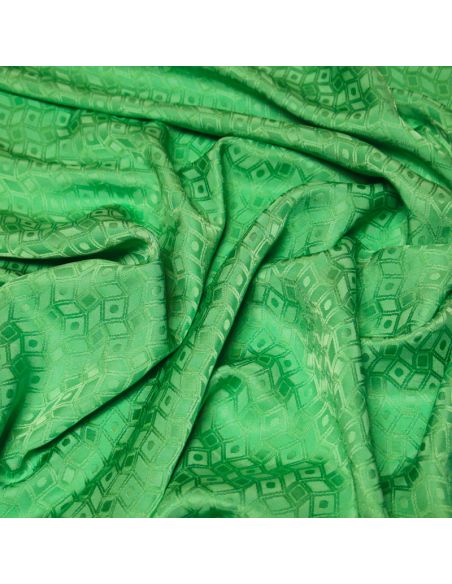 Crêpe envers satin jacquard - Géométrique vert