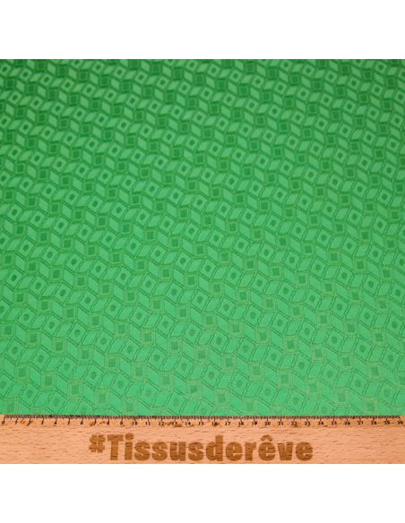 Crêpe envers satin jacquard - Géométrique vert