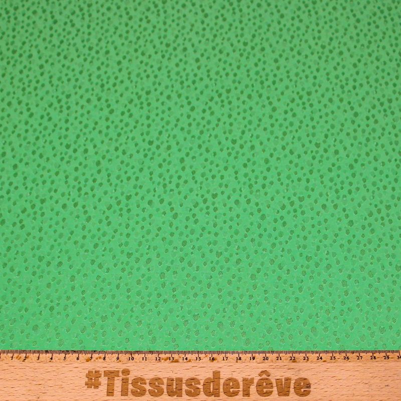 Crêpe envers satin jacquard - Pois irréguliers vert