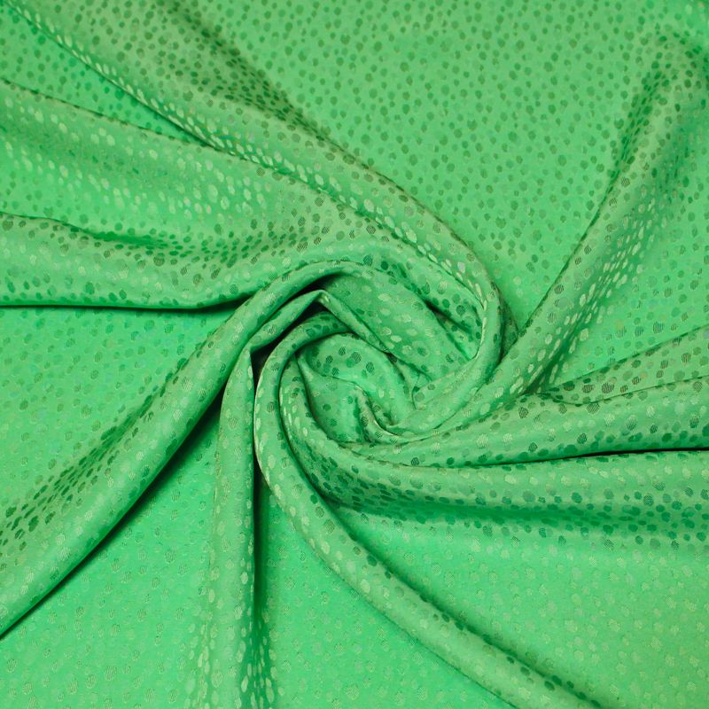 Crêpe envers satin jacquard - Pois irréguliers vert