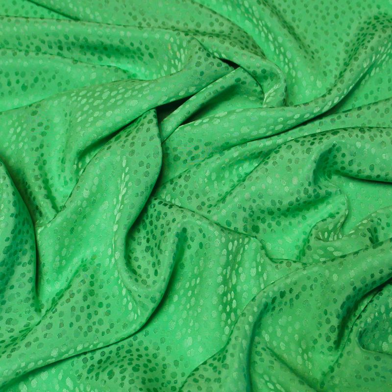 Crêpe envers satin jacquard - Pois irréguliers vert