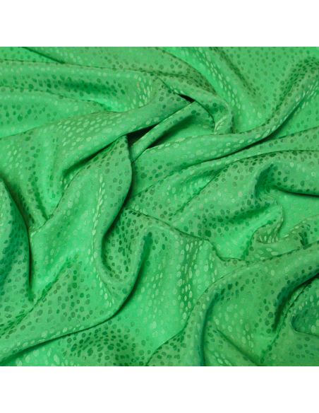 Crêpe envers satin jacquard - Pois irréguliers vert