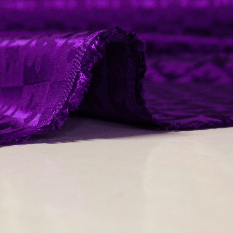 Crêpe envers satin jacquard - Fleurs & carrés violets