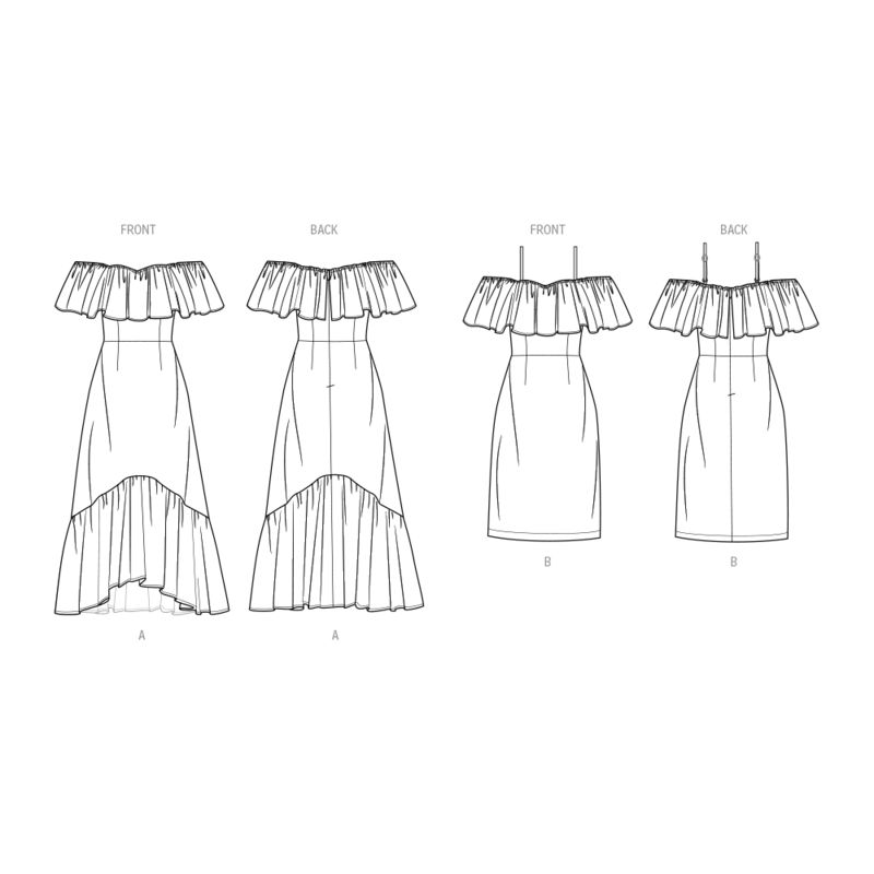 Patron KnowMe 2067.H5 - Robe à volant épaules dénudées