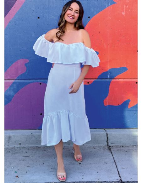 Patron KnowMe 2067.H5 - Robe à volant épaules dénudées